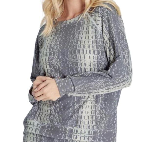 WILDFOX | Wildfox comfy sweatshirt Wetlands Sommers alligator print NWT size L - Picture 2 of 8